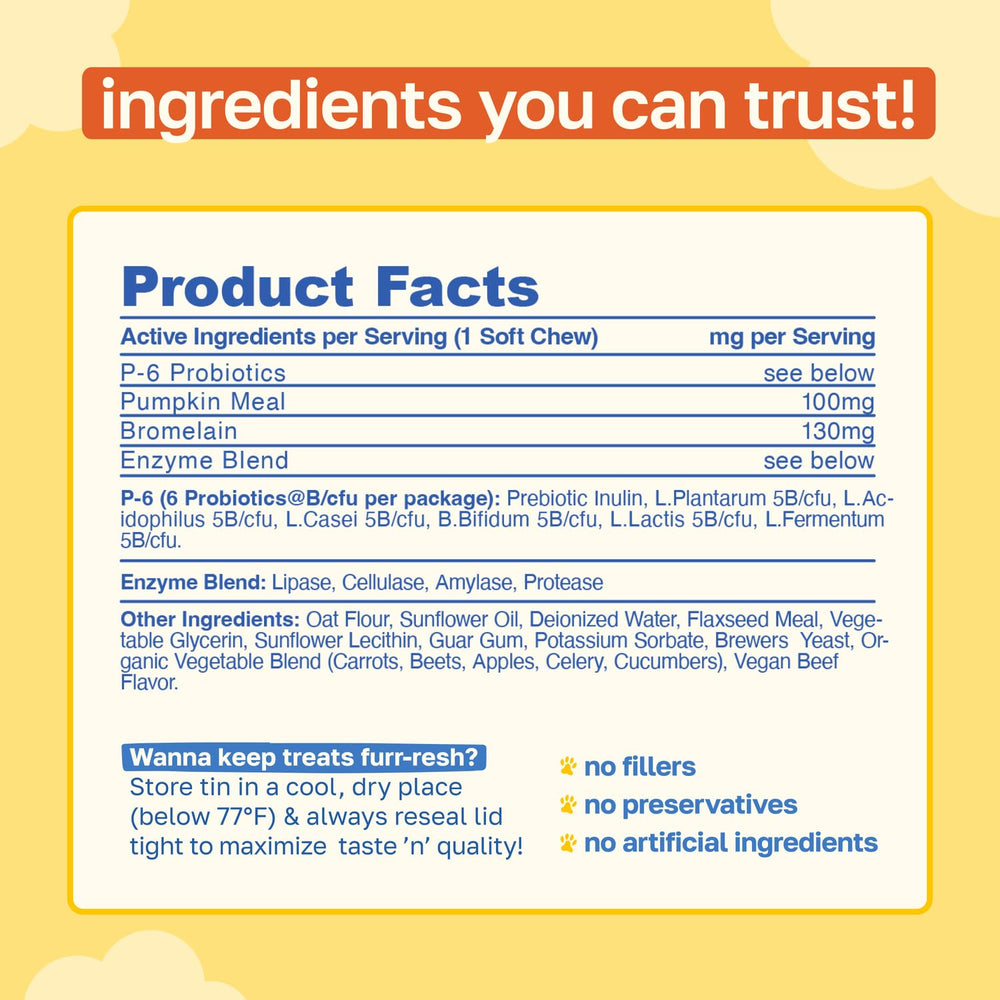 Happy Paws No Poo Chews – texture douce facilitant l'administration