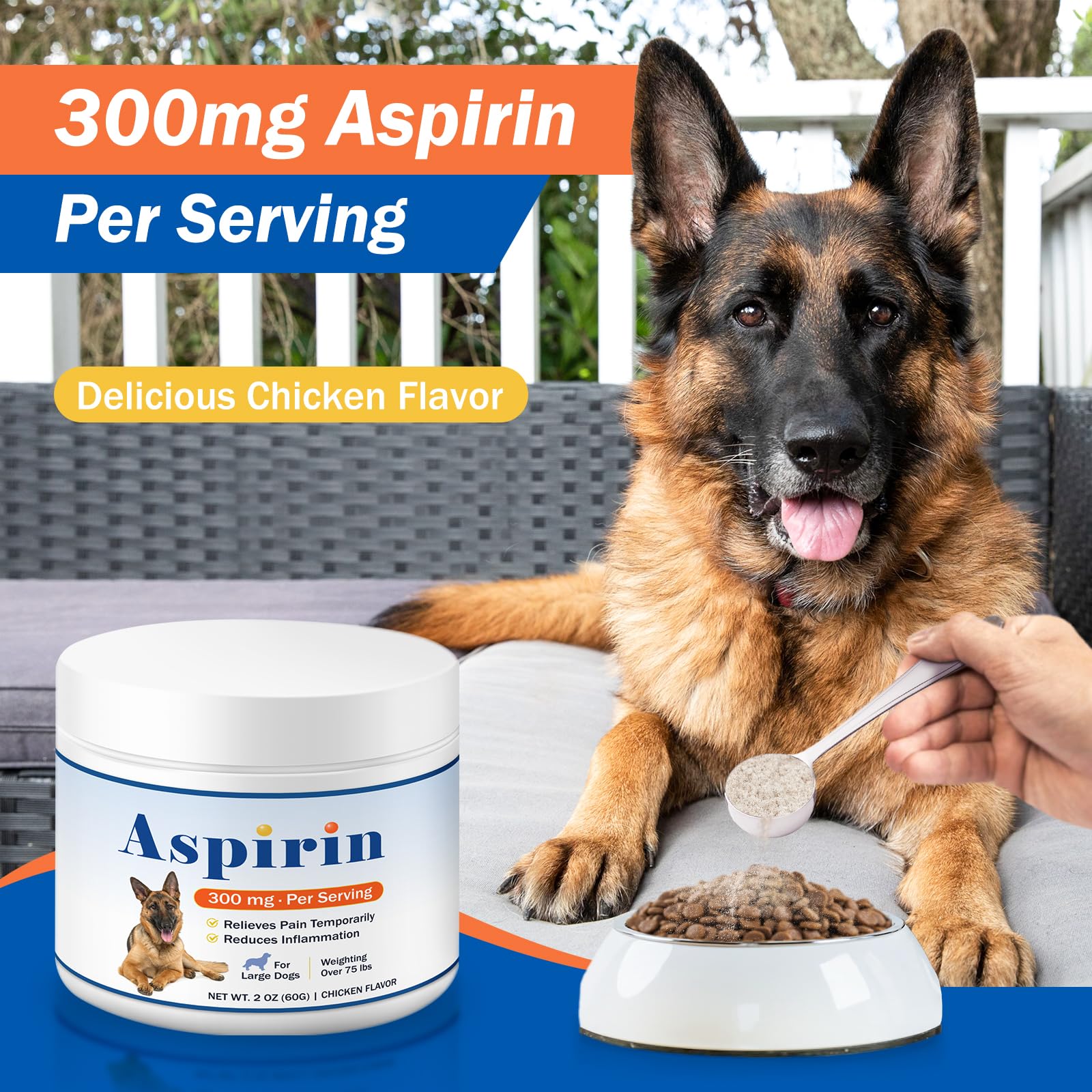 Happy Saffron Plus – poudre aspirine pour grand chien, dosage flexible, adapté aux repas.