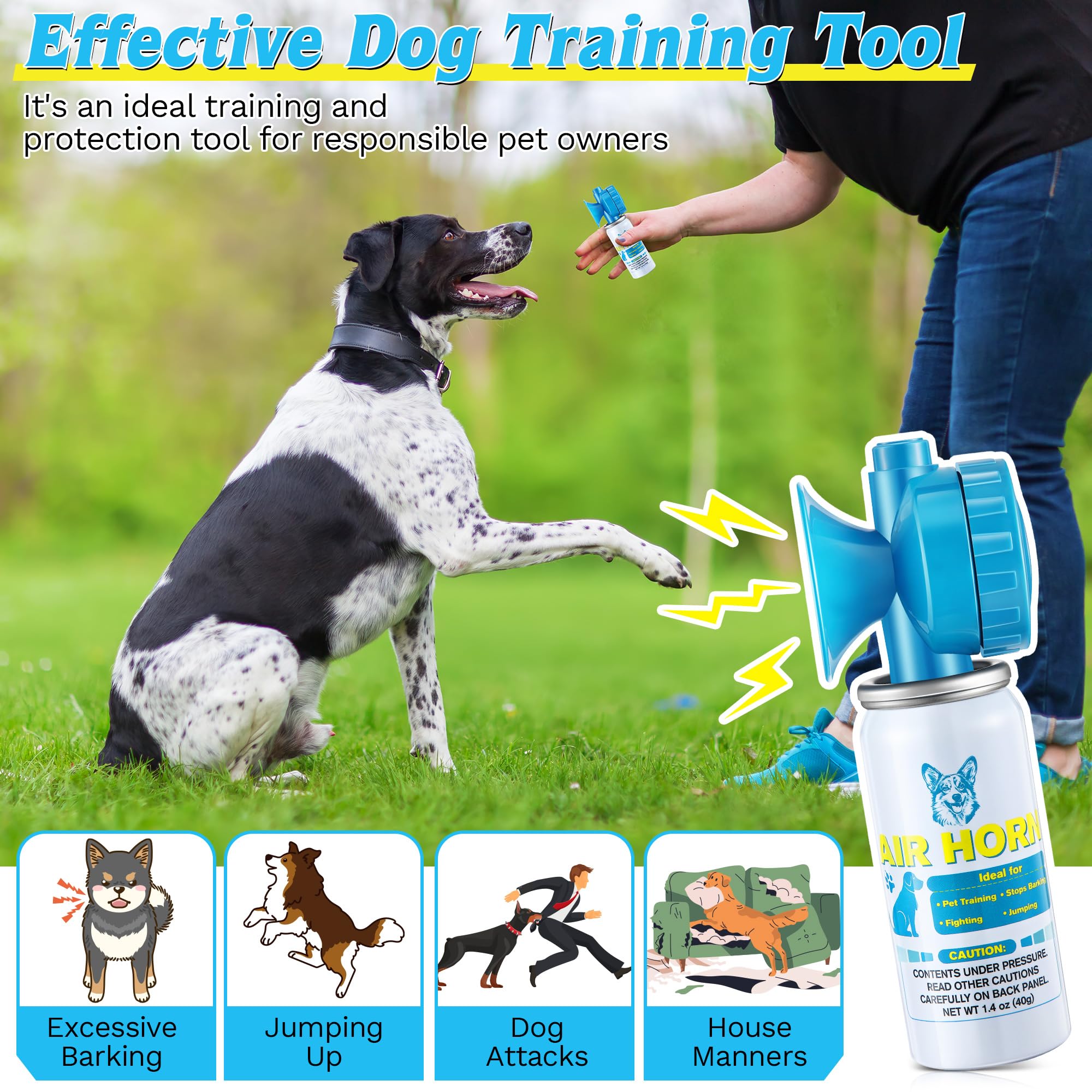 HappyAlley Sifflet d'air bleu outil de formation pour chien sans danger.