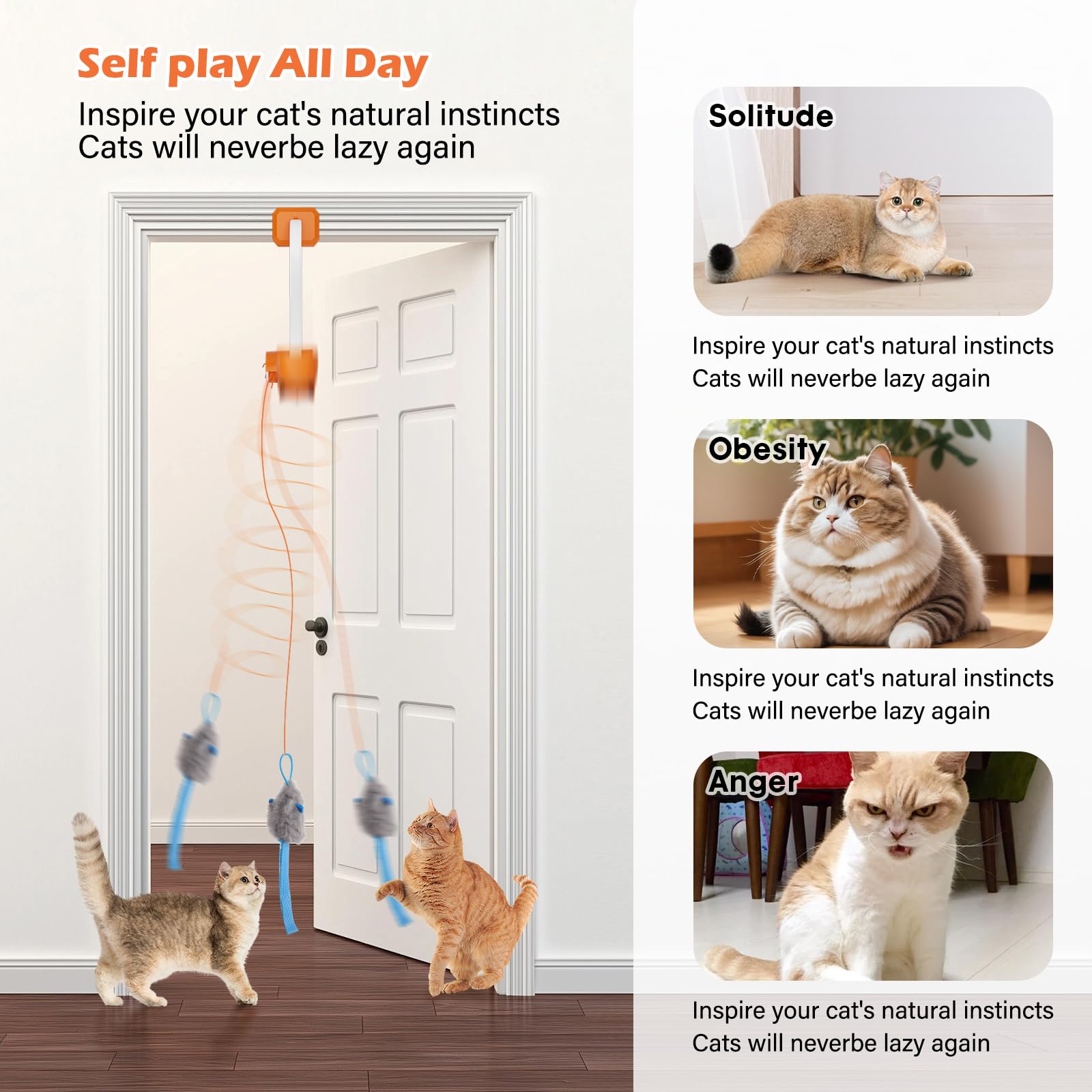 HAPPYCODE teaser-chat-batterie-integree-rechargeable, moins de remplacements et plus de jeu.