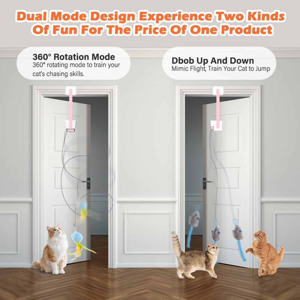 HAPPYCODE appât électrique, rotation à 360°, divertissement actif pour chat.