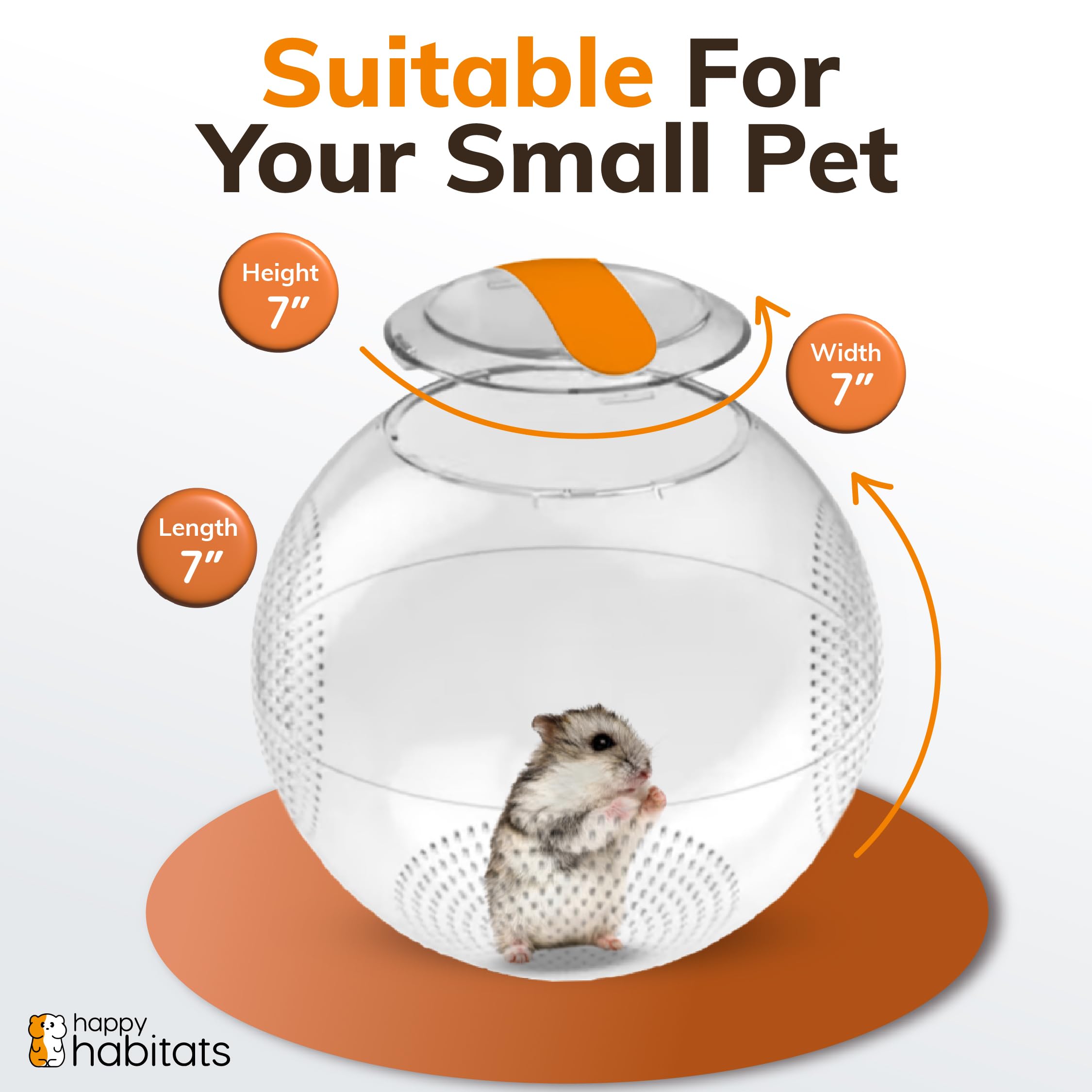 Happy Habitats balle d exercice hamster portable, parfaite à l intérieur et au dehors.