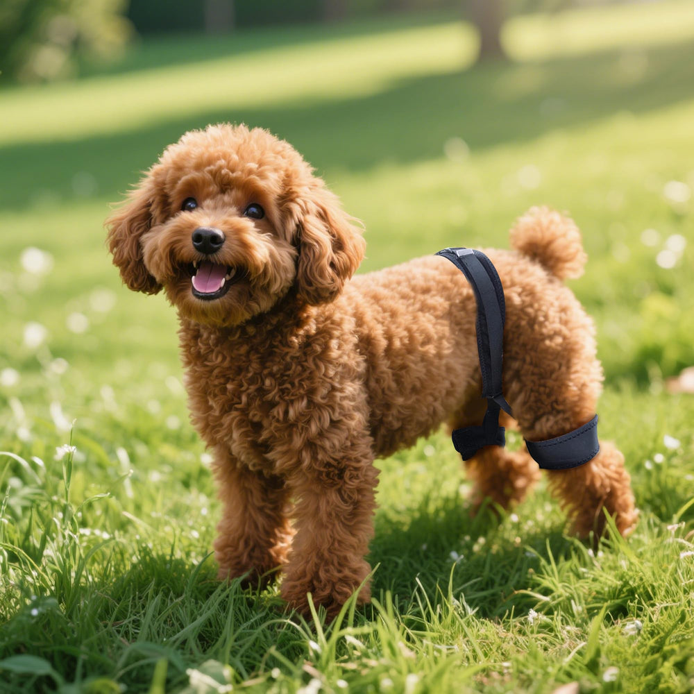 Attelle HAPPYHAO pour hanche de chien maintien fiable lors des activités quotidiennes.