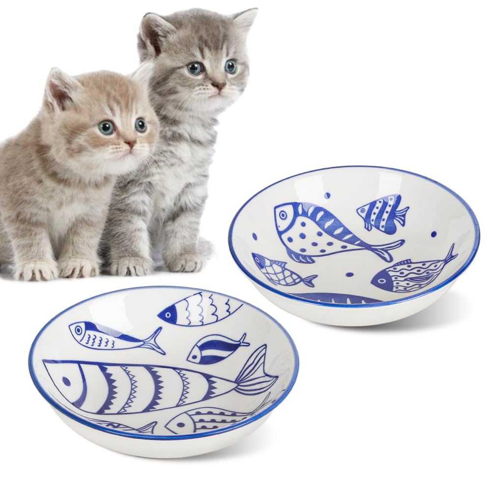 Bols HAPPY KIT pour chat, larges et peu profonds, parfaits pour repas quotidiens et moustaches confortables.