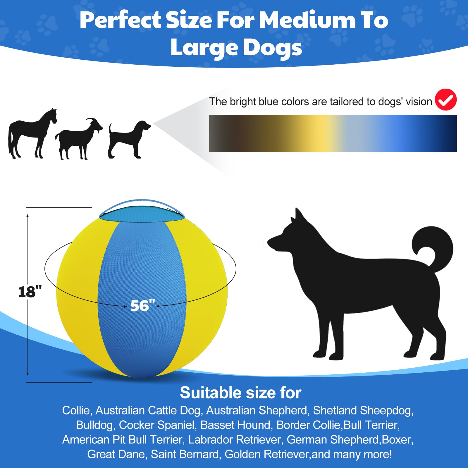 Happypaw ballon d'élevage avec couverture à double couture, durabilité accrue