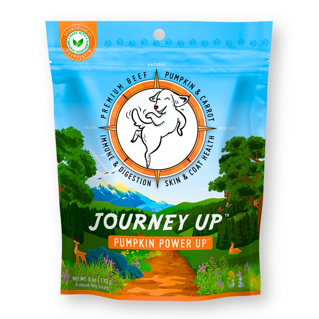 HappyTails Journey Up bouchées jerky boeuf potiron carottes, soutien intestinal potentiel