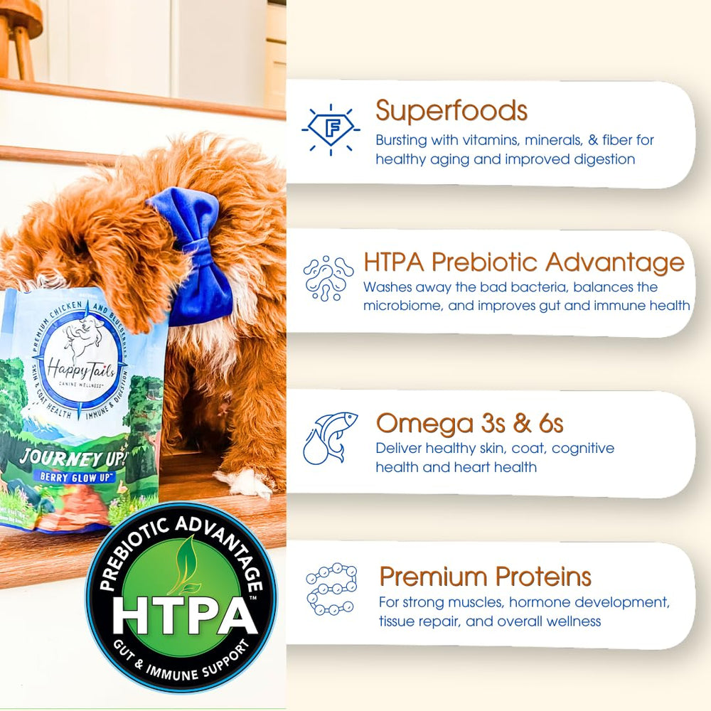 HappyTails Journey Up format 6 onces, goûter adapté à toutes tailles de chiens