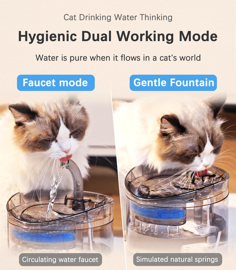 HAPUP fontaine-chat-capacite-1-8l : grande capacité pour plusieurs jours sans réapprovisionnement.