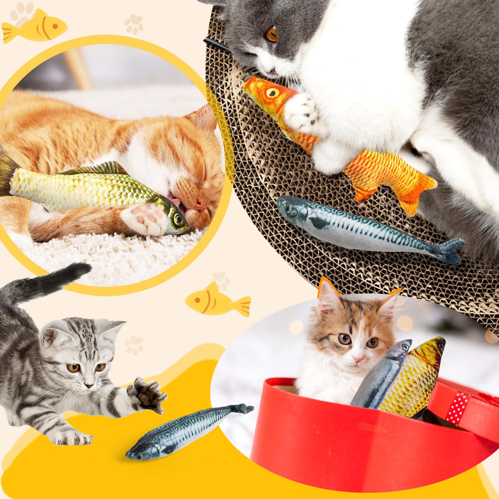 Jouets-poisson sécurisés HAPY SHOP, douceur et plaisir pour chats.