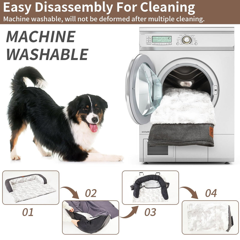 HapyClaw housse lavable canape-lit chien gris simplifie le nettoyage