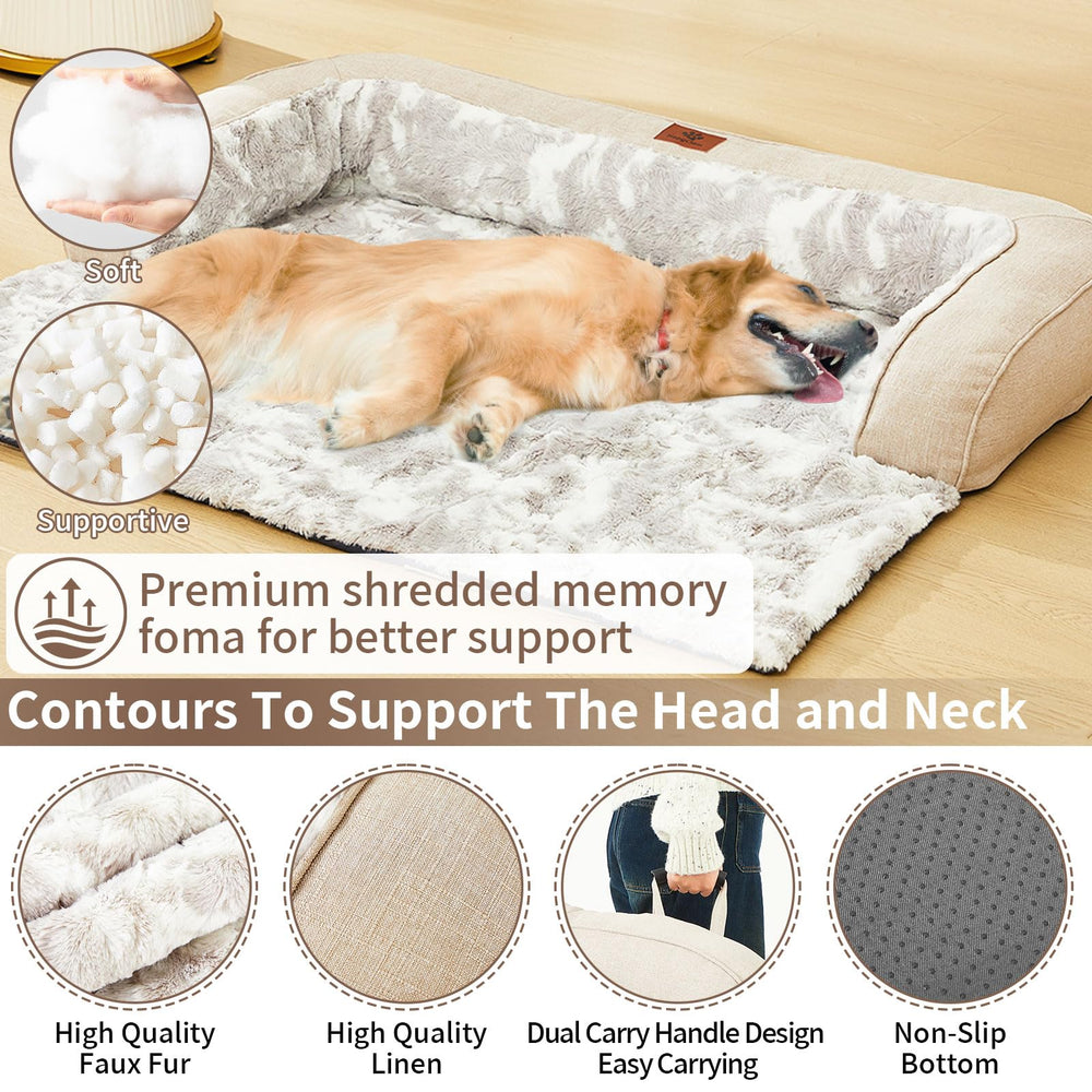 HapyClaw canapé-lit chien gris mousse mémoire épouse les contours pour un soutien