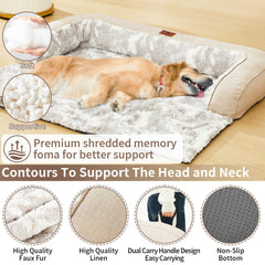 HapyClaw canapé-lit chien gris mousse mémoire épouse les contours pour un soutien