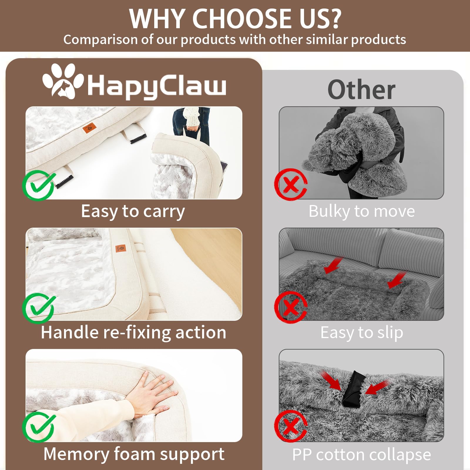 HapyClaw revêtement imperméable dos chien gris protège votre sofa