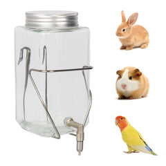 HardcorePet bouteille eau lapin : bocal transparent facilitant le contrôle de l'eau.
