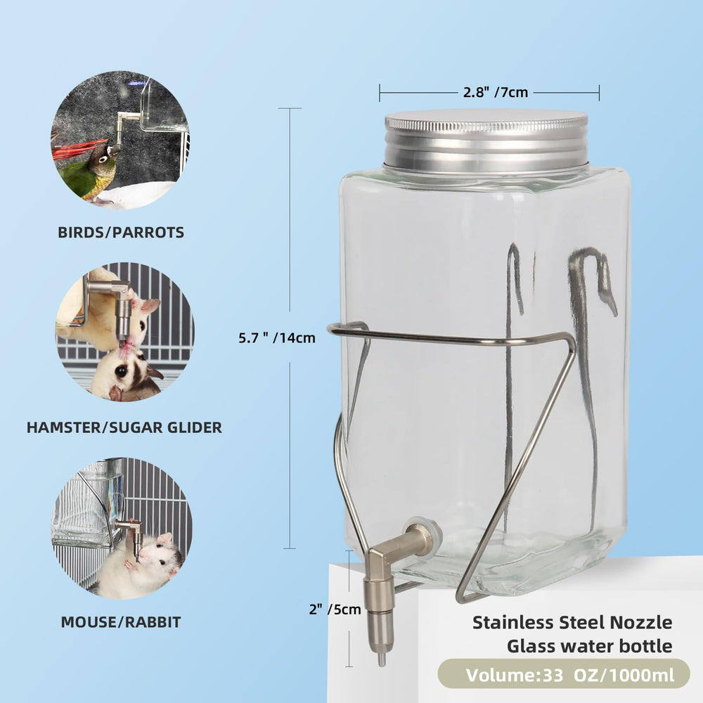 HardcorePet distributeur eau sans goutte oiseaux : réduction des éclaboussures dans la cage.