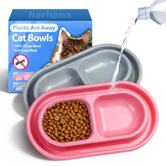 Harhana Ant Away — bol chat exterieur double, pratique pour nourrir et hydrater en plein air.
