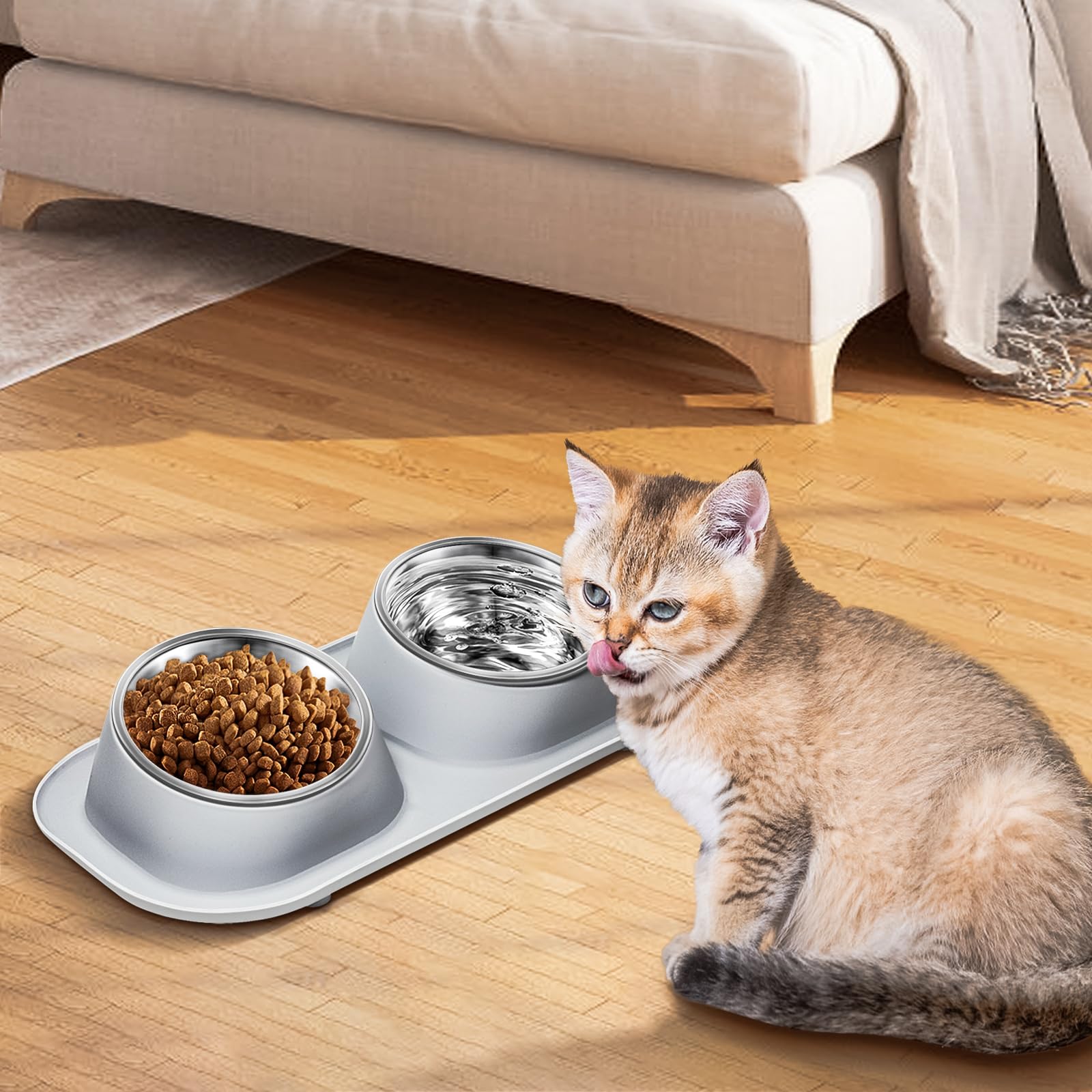 Harhana Ant Away design gris élégant, poste surélevé pratique pour chats.