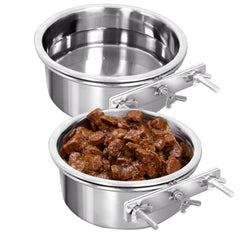 Harhana gamelles inox 2-pack pour cage, alimentation stable et sans déversement.