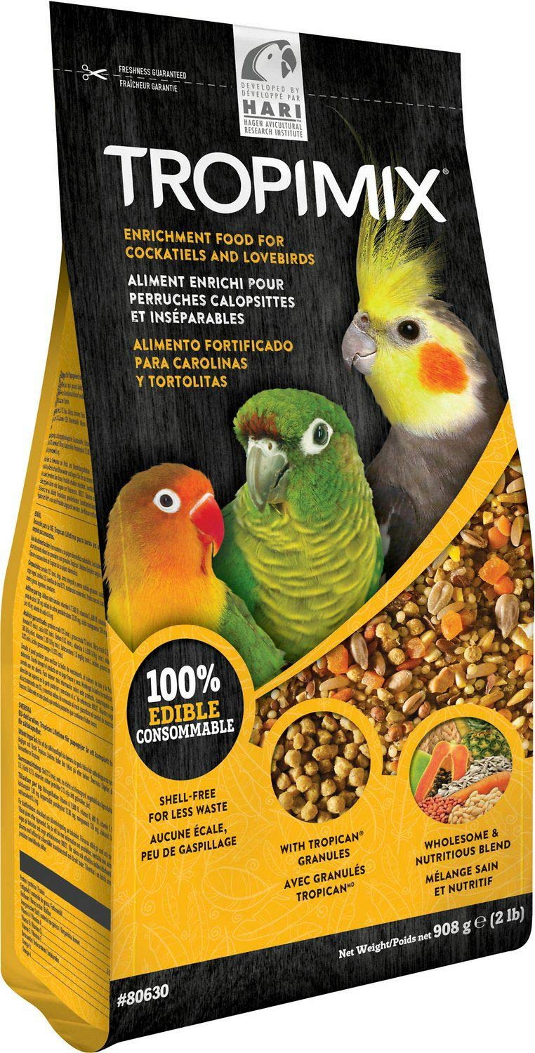 Hari Hagen Tropimix emballage 2 lb, pratique et refermable pour une conservation facile.