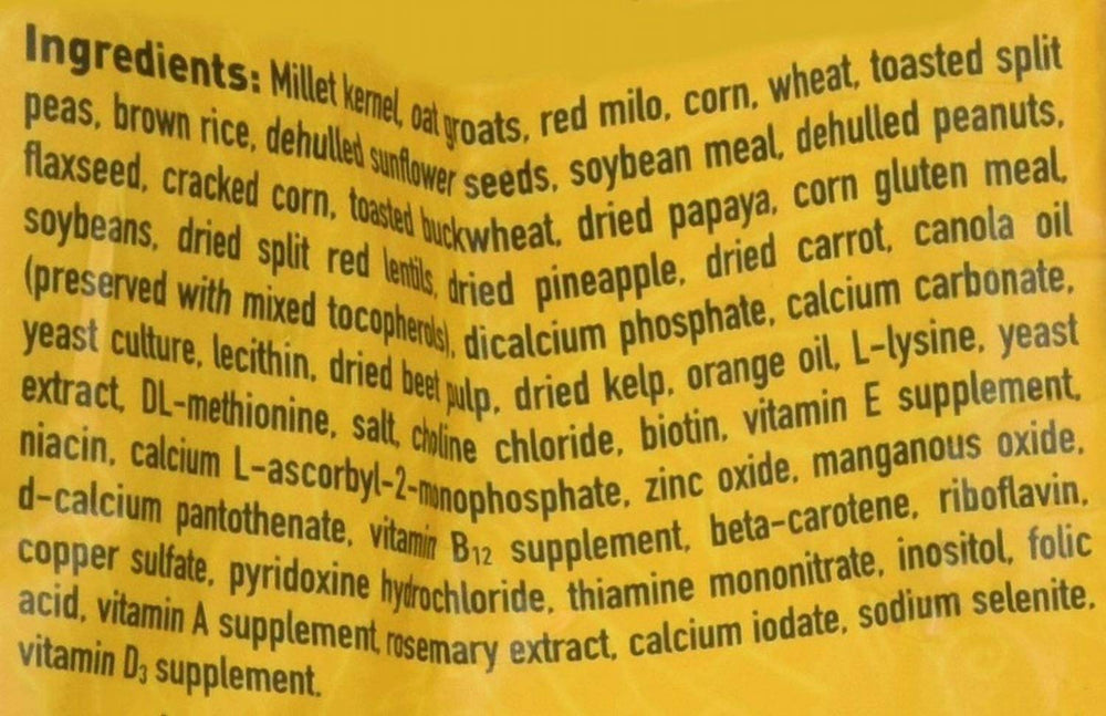 Hari Hagen Tropimix goût appétissant stimule l'appétit et le développement des oiseaux.