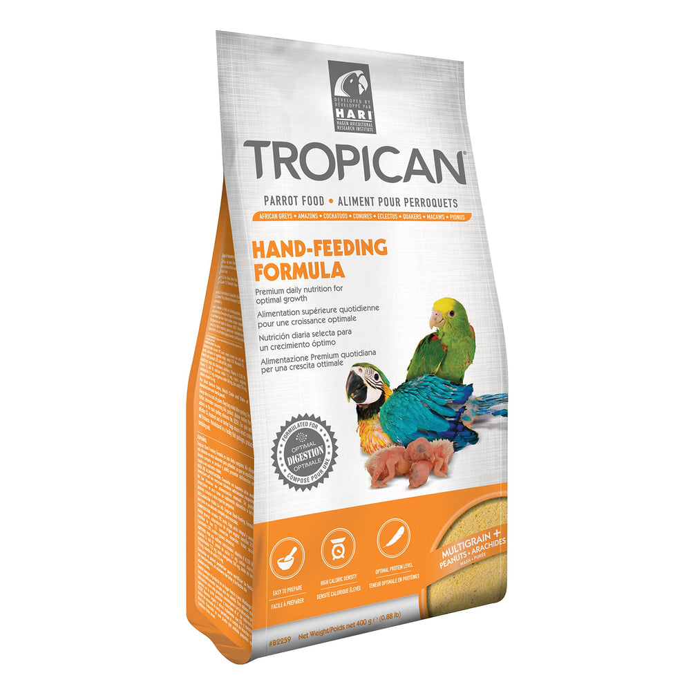 Hari Tropican Nourriture pour oiseaux – mélange prêt à nourrir les bébés à la main, nutrition optimale.