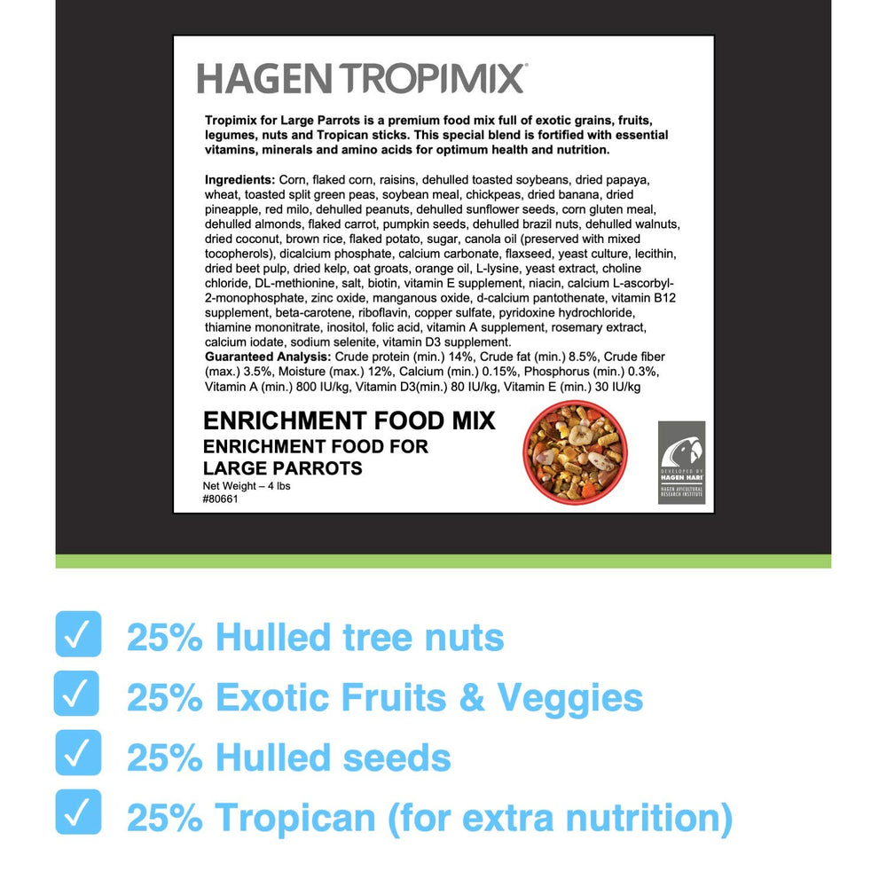Hari Tropimix bâton Tropican – bâtons extrudés riches en nutriments pour plumes brillantes.