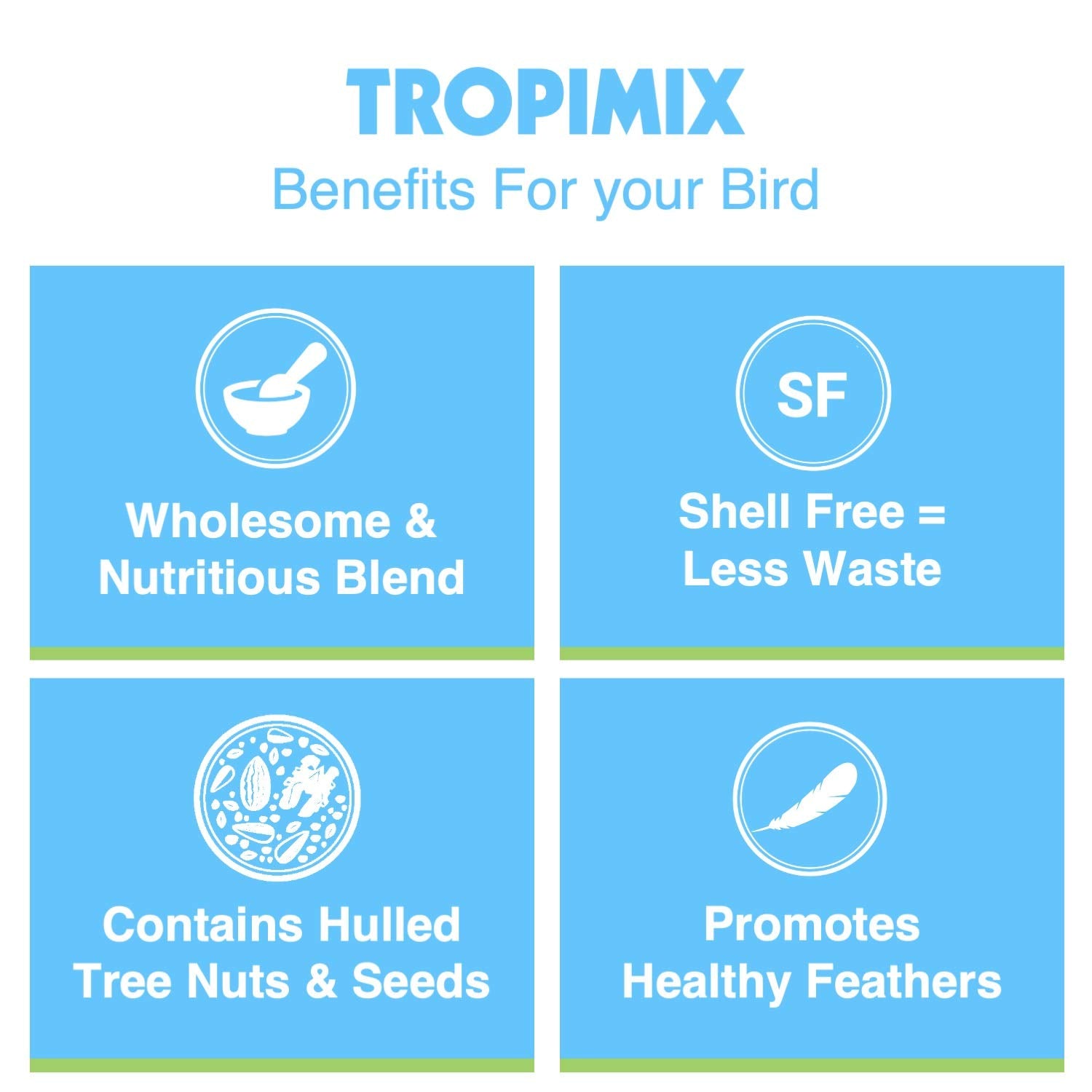 Hari Tropimix favorise la croissance du plumage et des couleurs vives chez le perroquet.