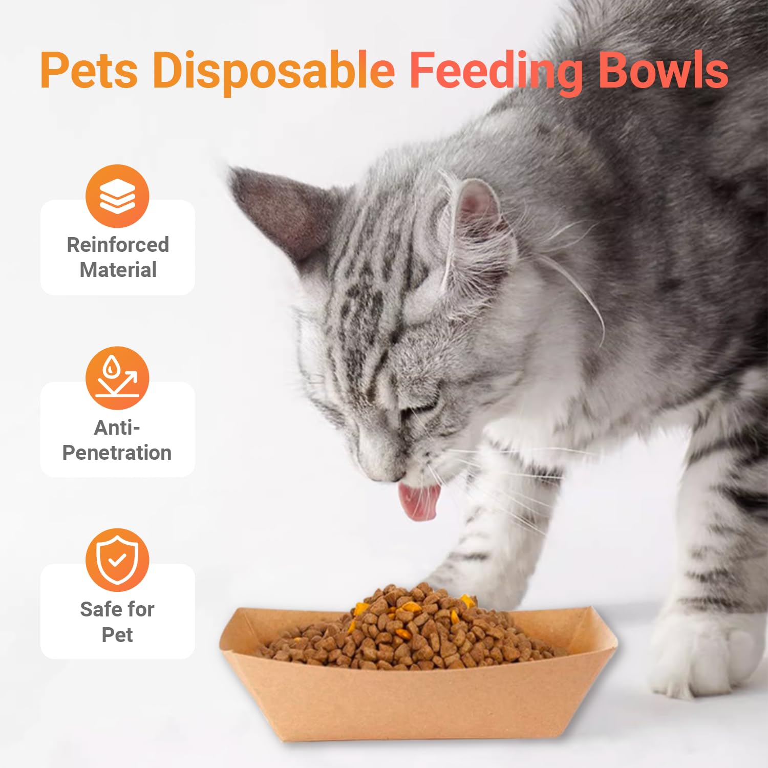 Harich CurLife assiette-papier chat anti-éclaboussures pour repas propres.