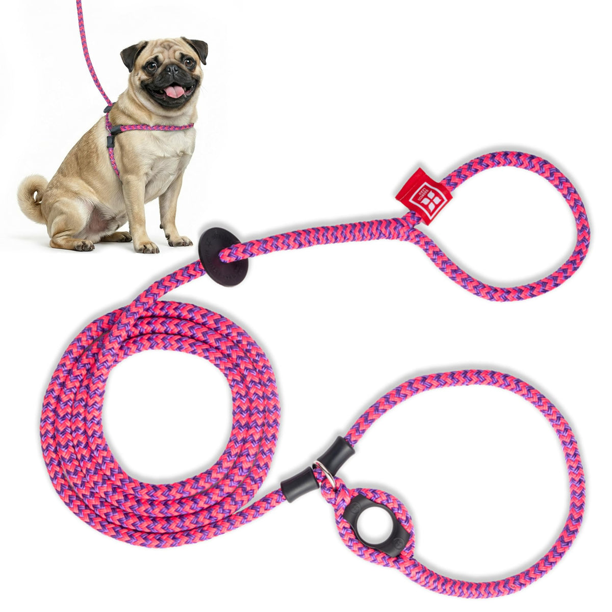 Harness Lead harnais anti-tirage rose pour chien, contrôle doux et confort