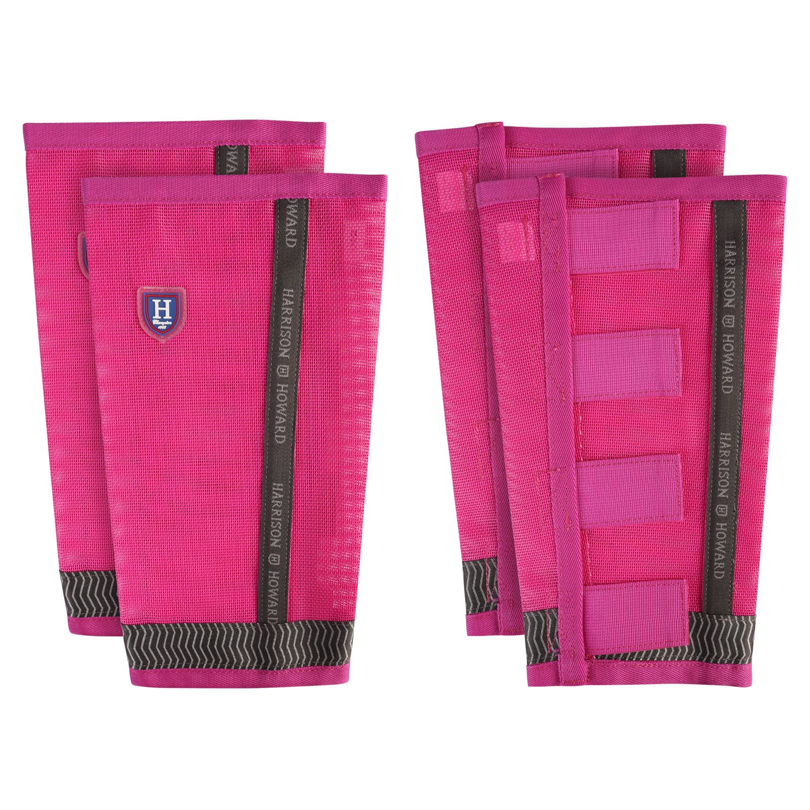 Harrison Howard bottes anti-mouches pour poney, ensemble de 4 magenta, protection visuelle.
