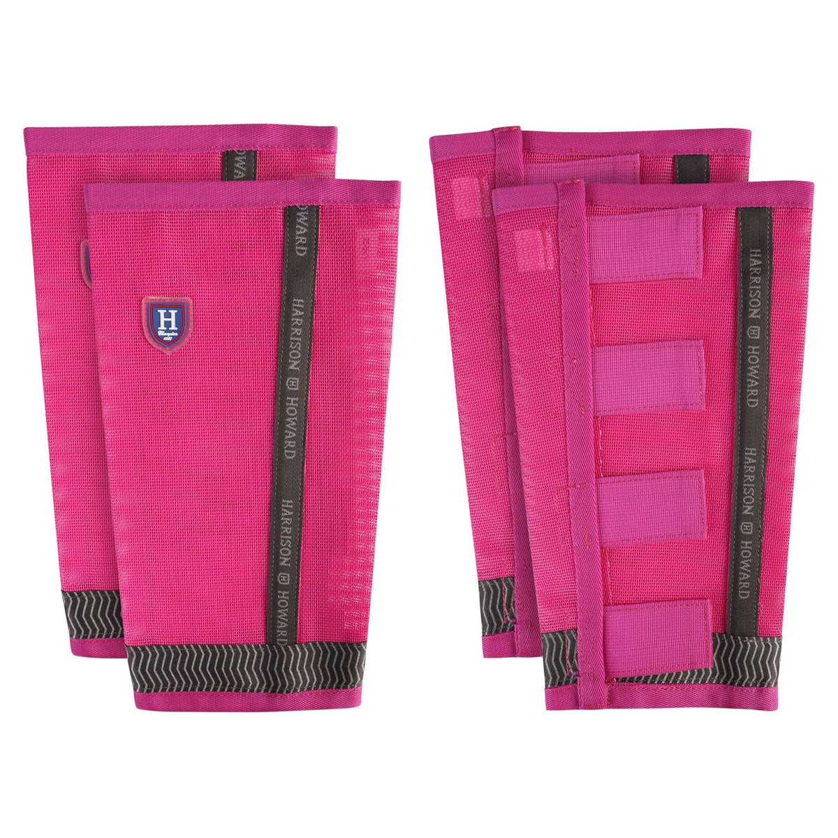 Harrison Howard bottes anti-mouches pour poney, ensemble de 4 magenta, protection visuelle.