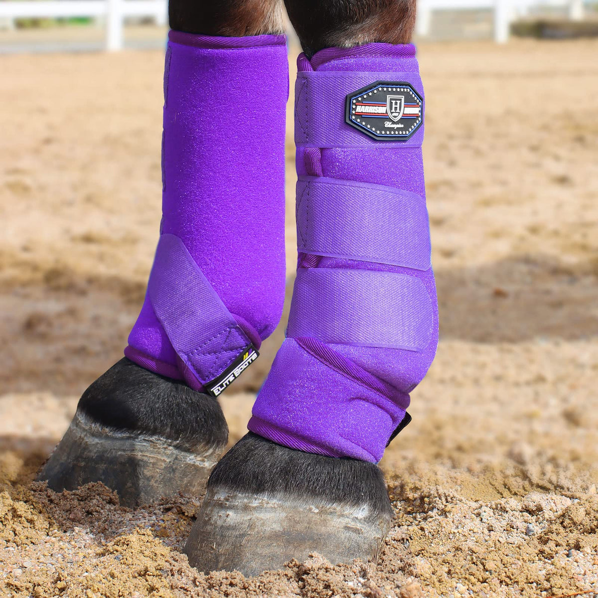Bottes Harrison Howard avant-antichoc offrant une protection anti-choc pour sabots pendant l'entraînement.