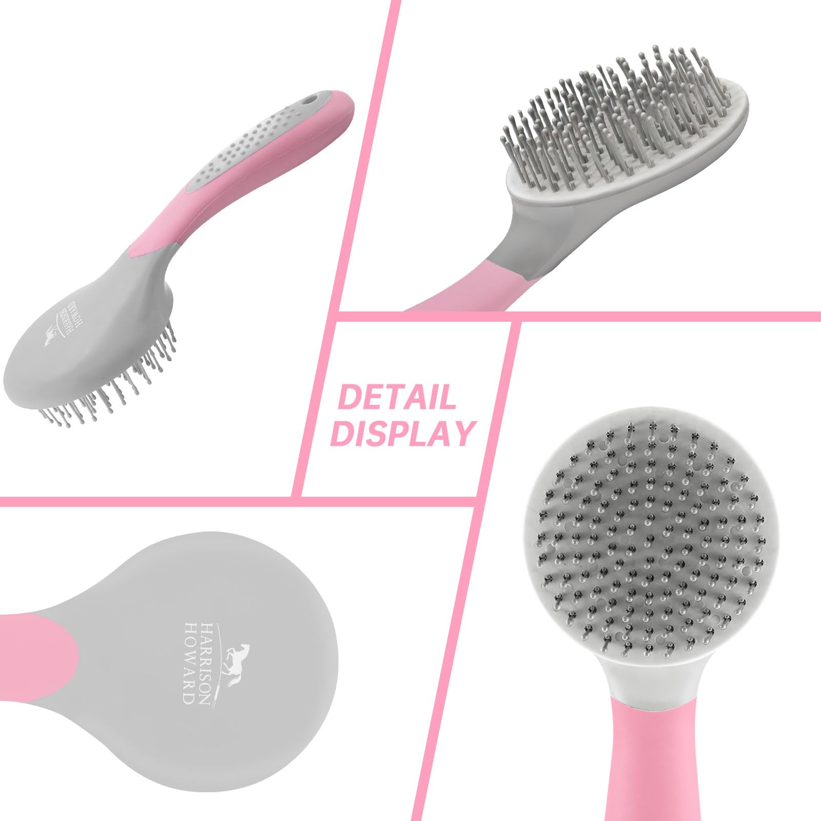 Brosse Harrison Howard pour queue rose, démêlage efficace et sûr.