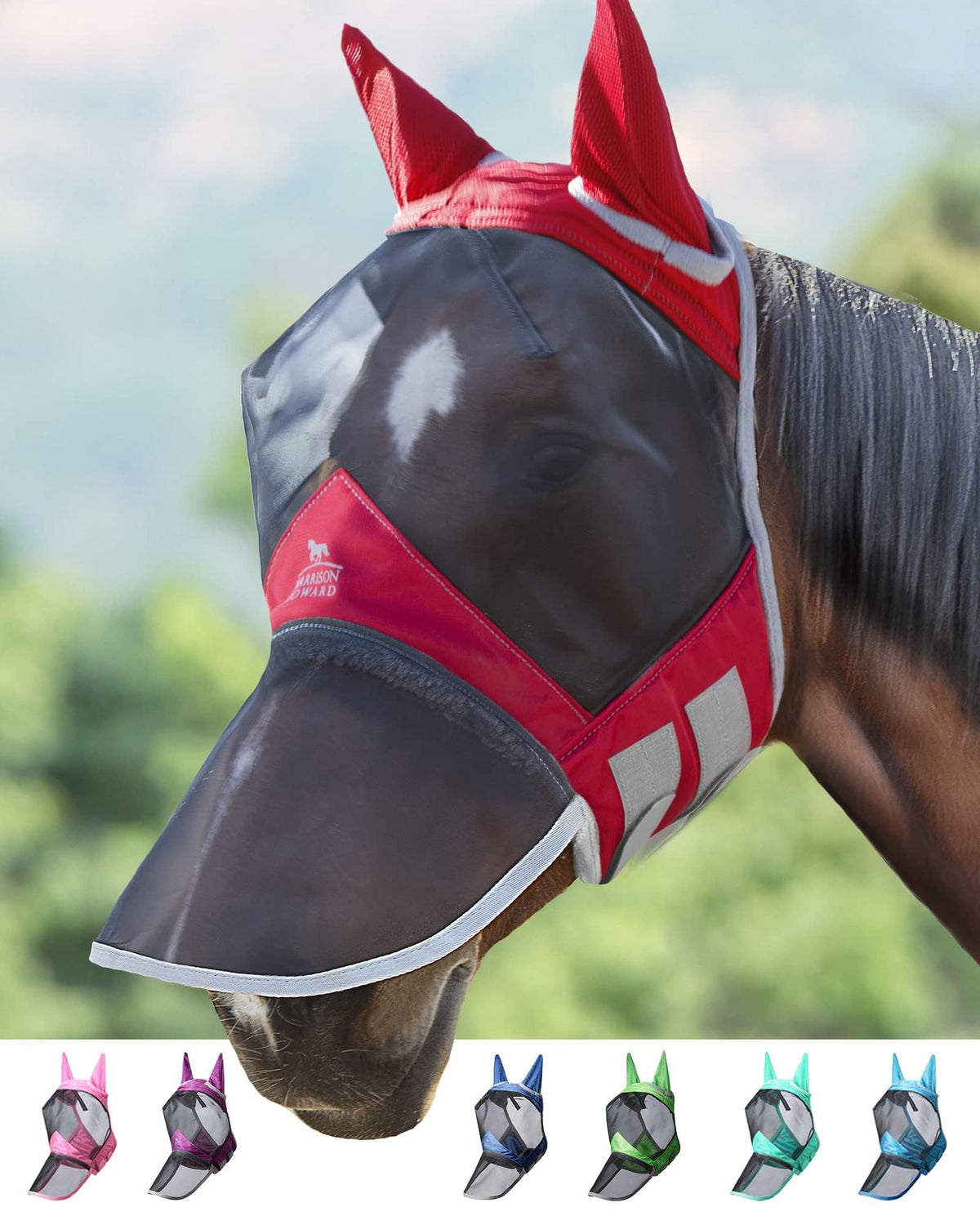CareMaster Pro de Harrison Howard, masque UV pour cheval, protège la peau et les yeux.