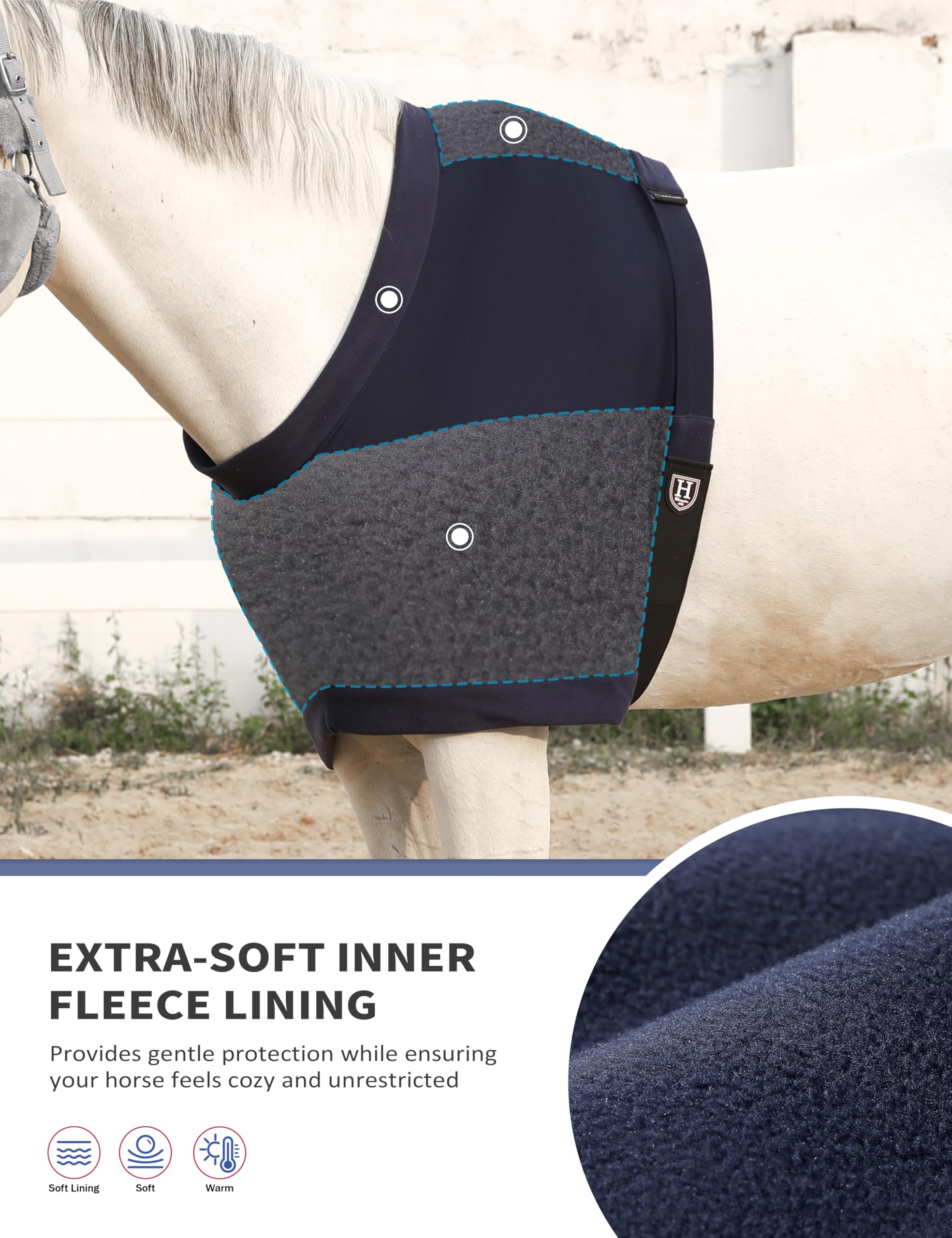 Couvre-épaules en nylon stretch léger, parfaitement compatible avec les couvertures pour cheval.