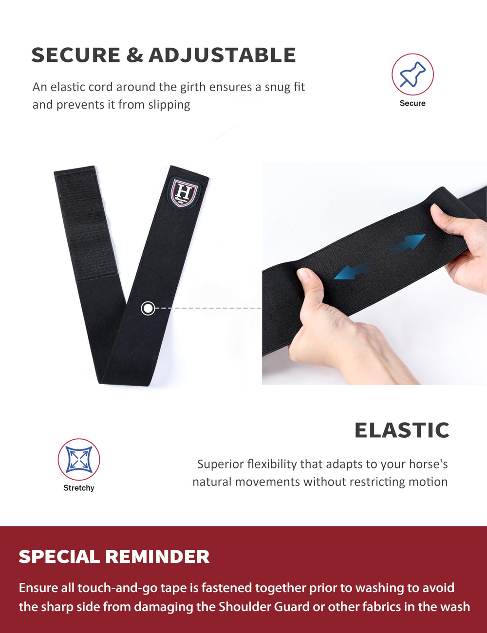 Fermetures réglables à Velcro assurant un ajustement sûr.
