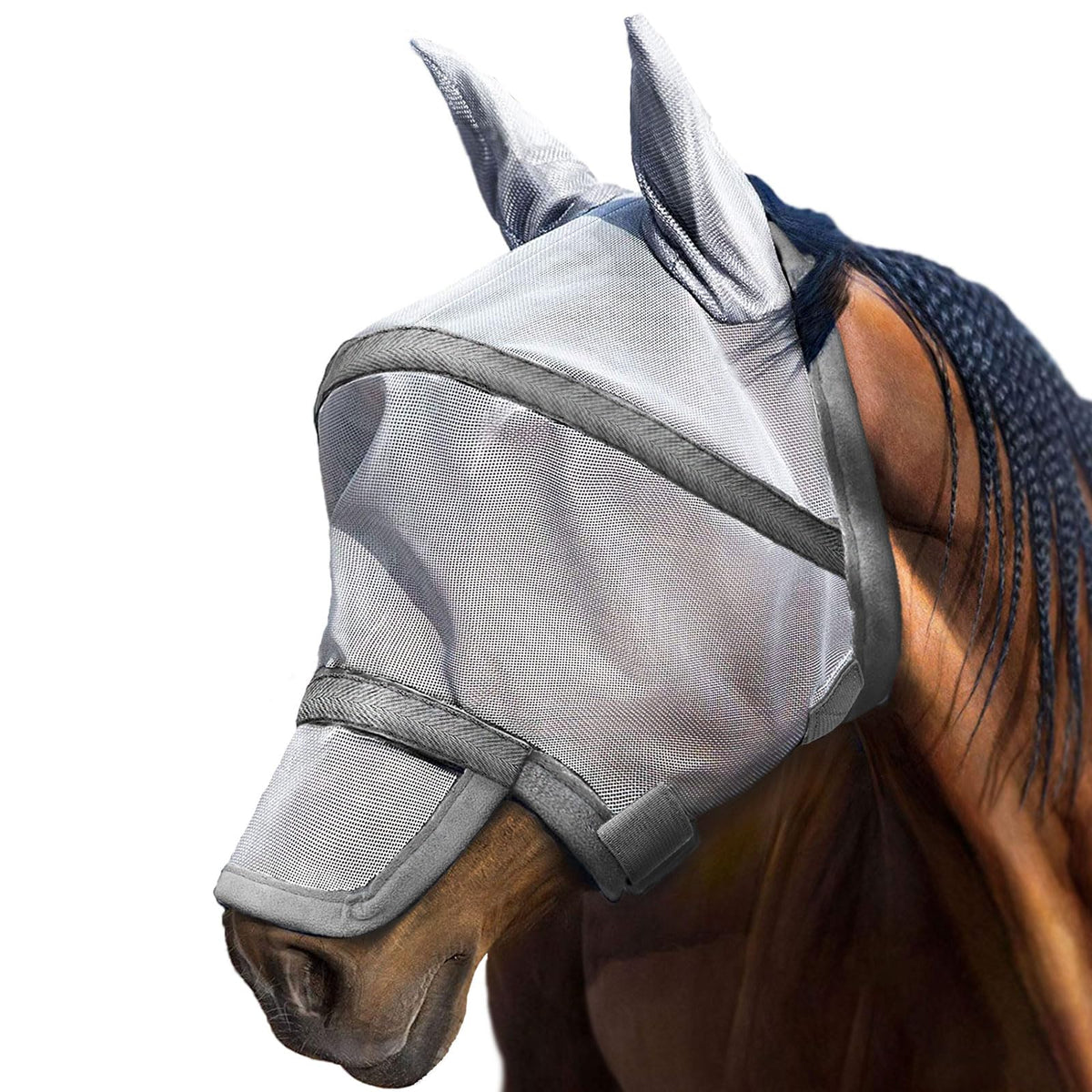 Harrison Howard Maskology: masque anti-mouches cheval UV protégeant les yeux.