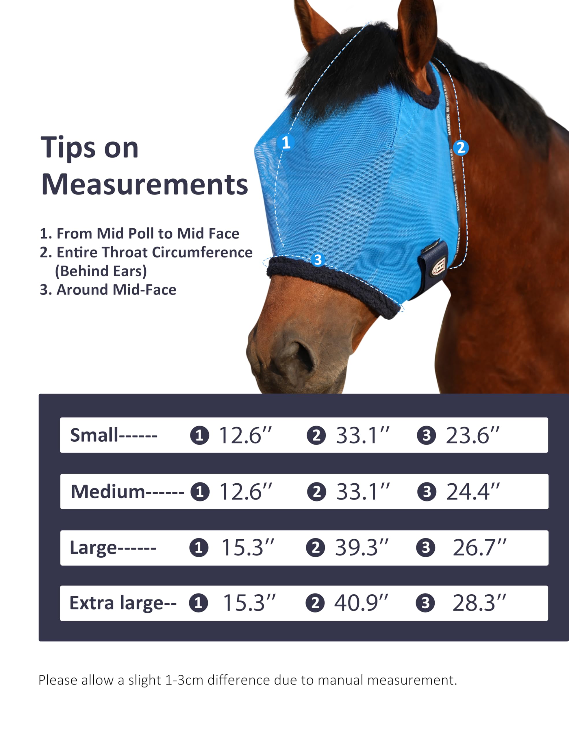 Harrison Howard couleur bleu ciel, masque en maille durable et léger pour équitation.
