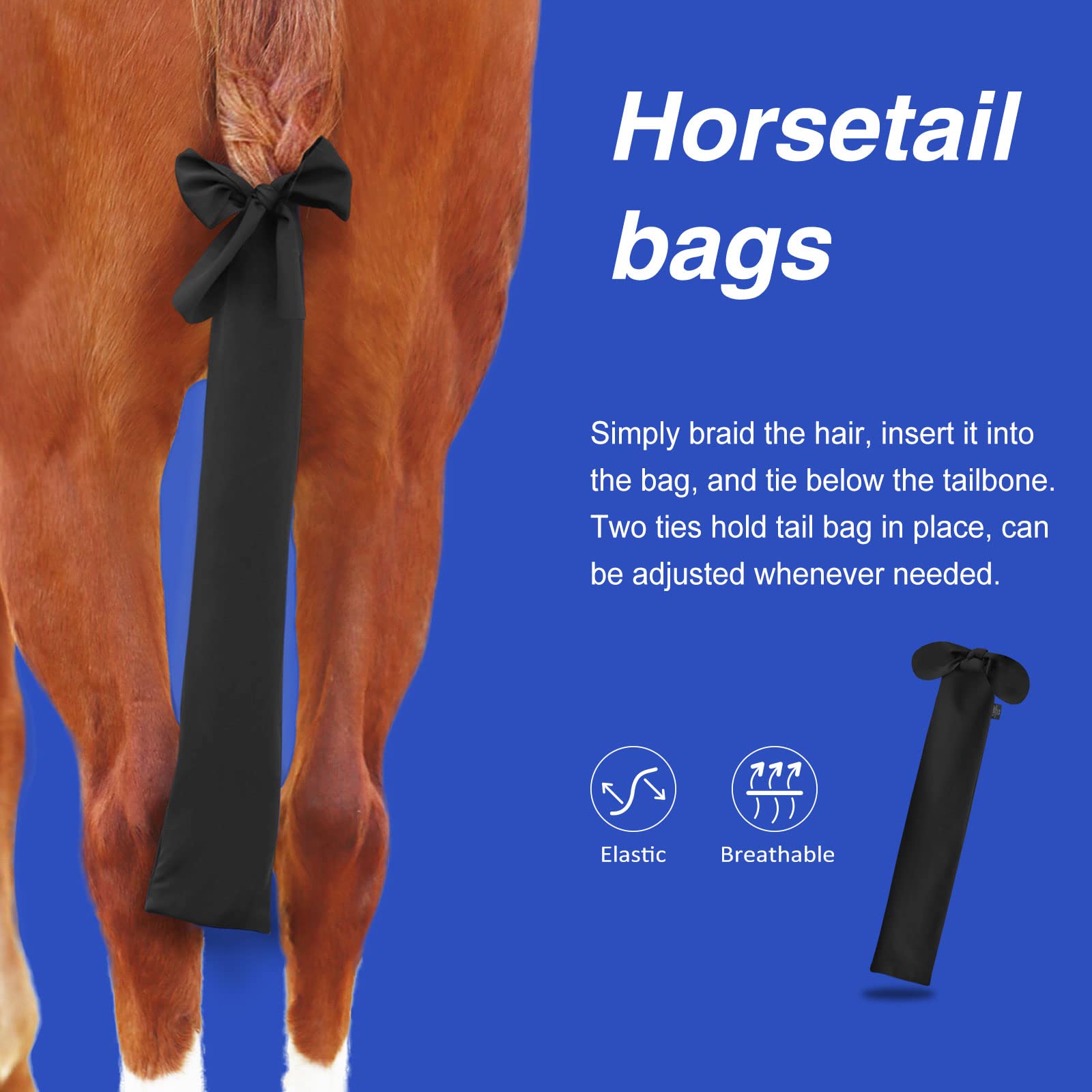 Sac de queue extensible Harrison Howard ajustement simple sans tirer sur les poils.