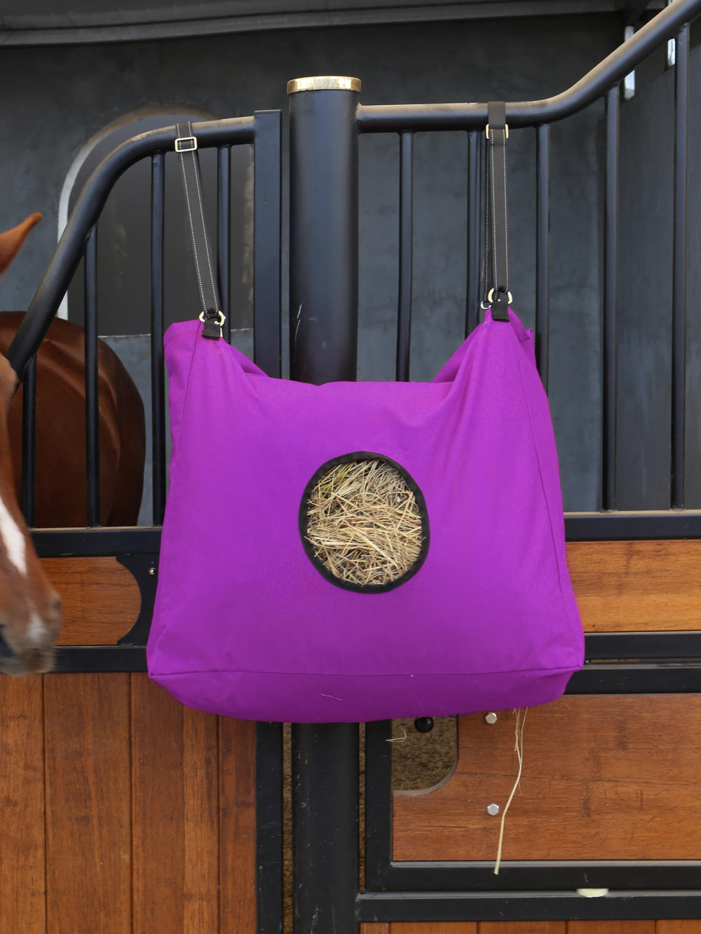Lot de 3 sacs Harrison Howard violet, idéal pour plusieurs chevaux.