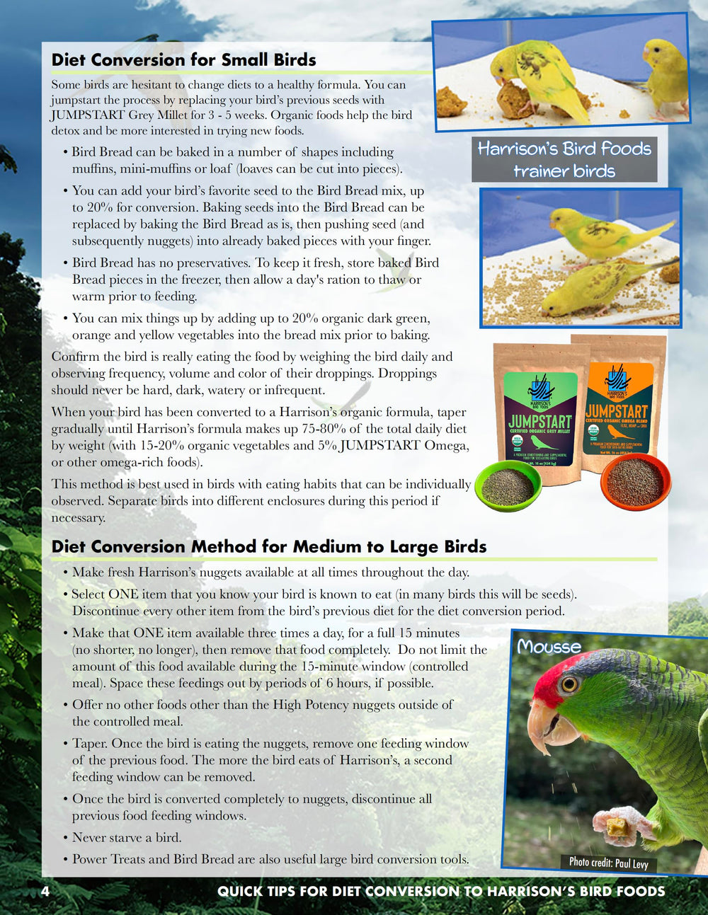 Harrison's Ingrédients humains certifiés – alimentation sans traitements excessifs pour oiseaux.