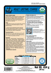 Harrison's Bird Foods Adult Lifetime Coarse, oiseaux mangeant dans un bol, repas quotidien équilibré.