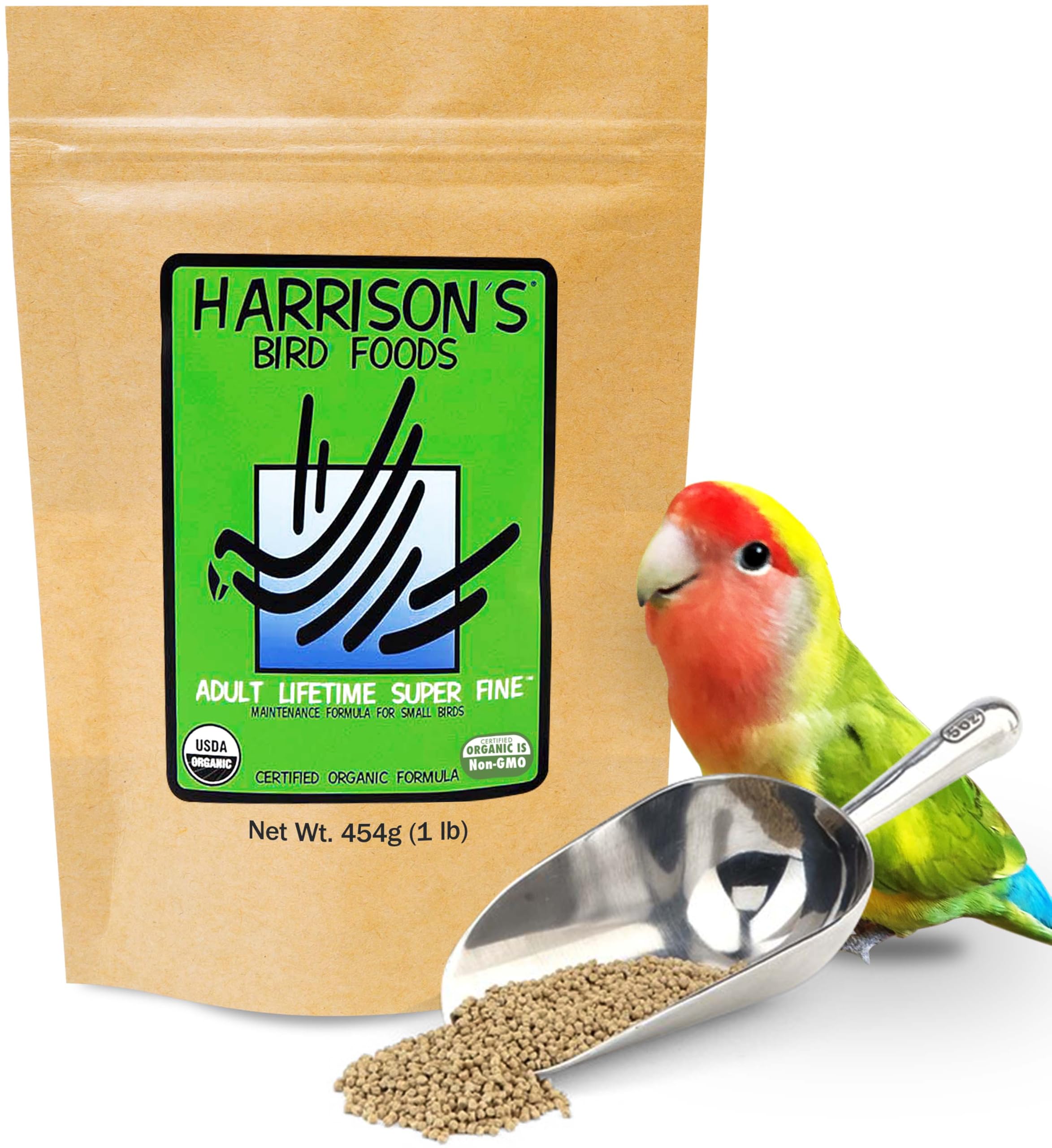 Harrison's Bird Foods – emballage bio pratique et préparation simplifiée.