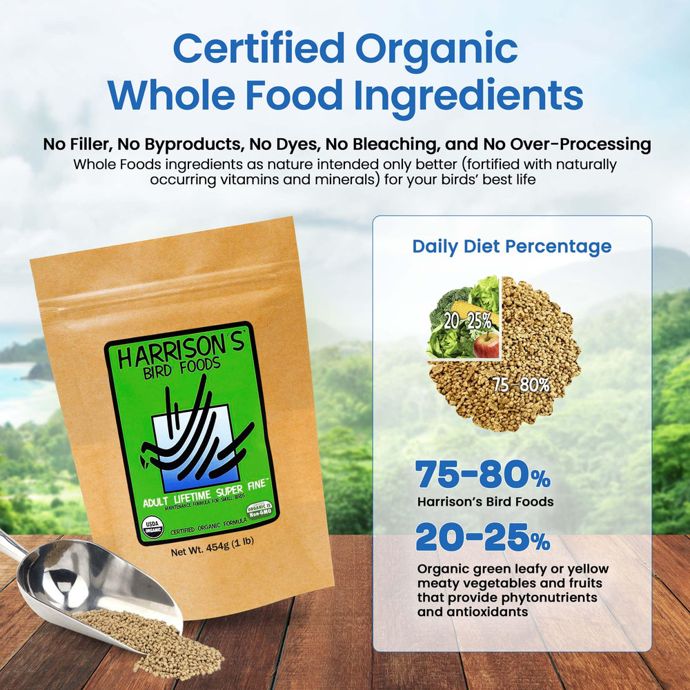 Harrison's Bird Foods – usage quotidien facile pour des repas équilibrés.
