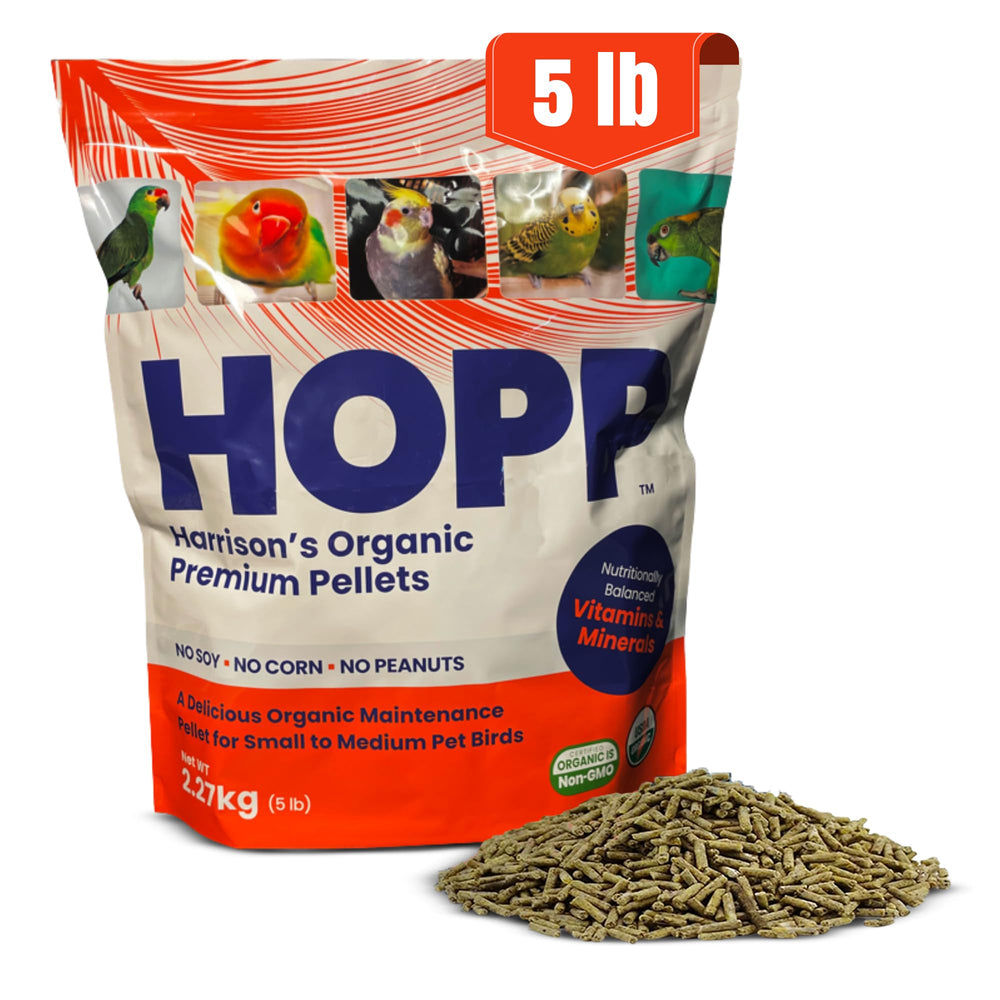Harrison's HOPP Granulés Premium dans un sachet de 5 livres, nutrition équilibrée.