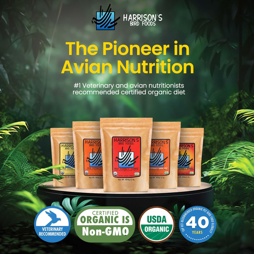 Harrison's Bird Foods – Label organique certifié, assurance qualité pour votre volière.