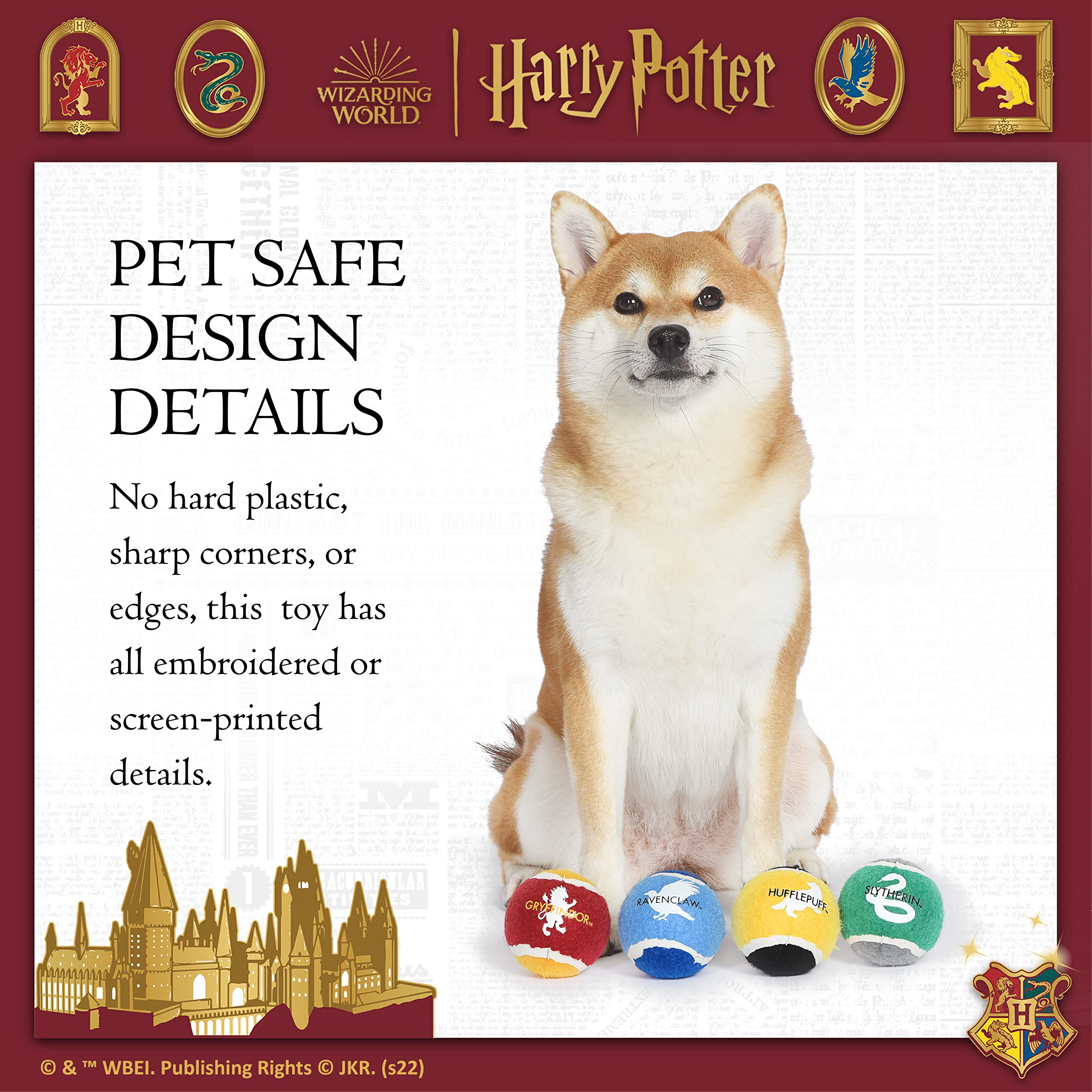 Balles Harry Potter Slytherin pour chiens, stimulation lors du jeu.
