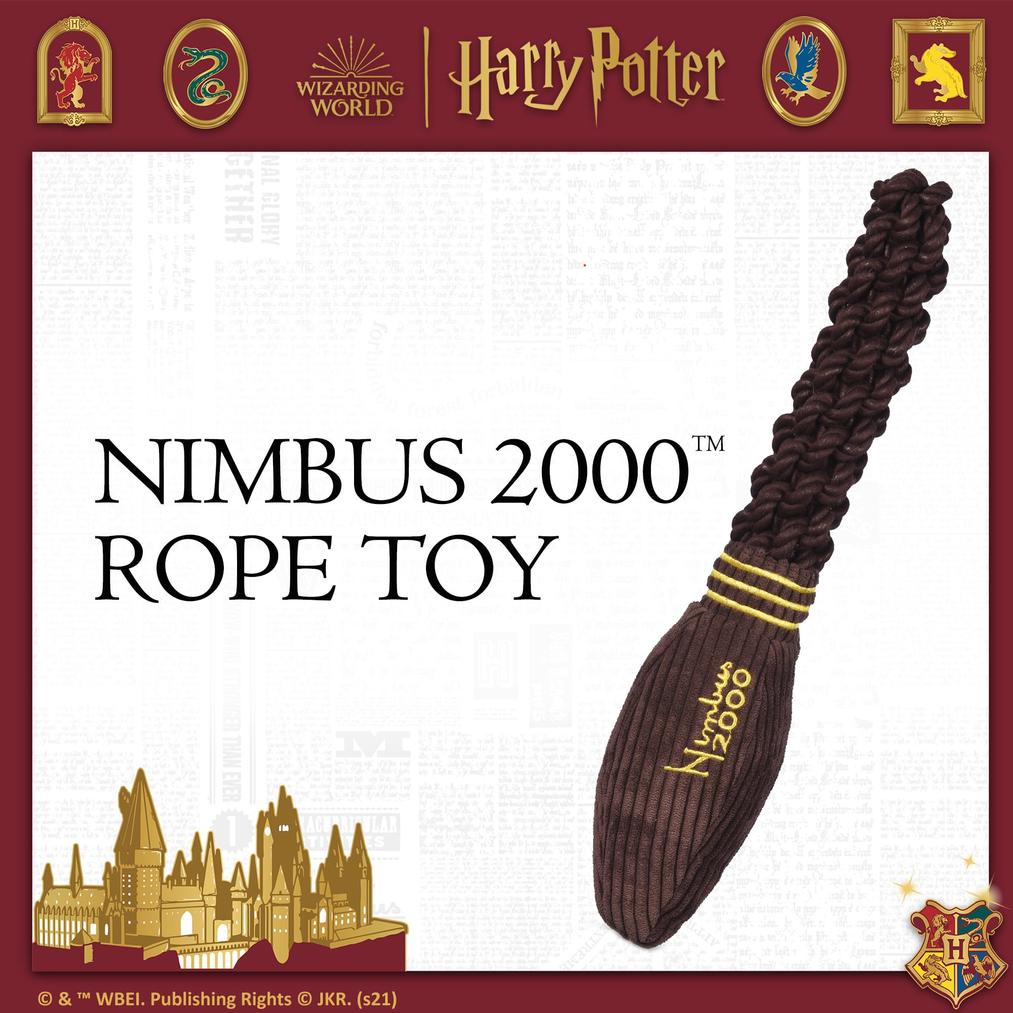 Harry Potter Nimbus 2000 – détail texture crissant, attire l’attention du chien longtemps.