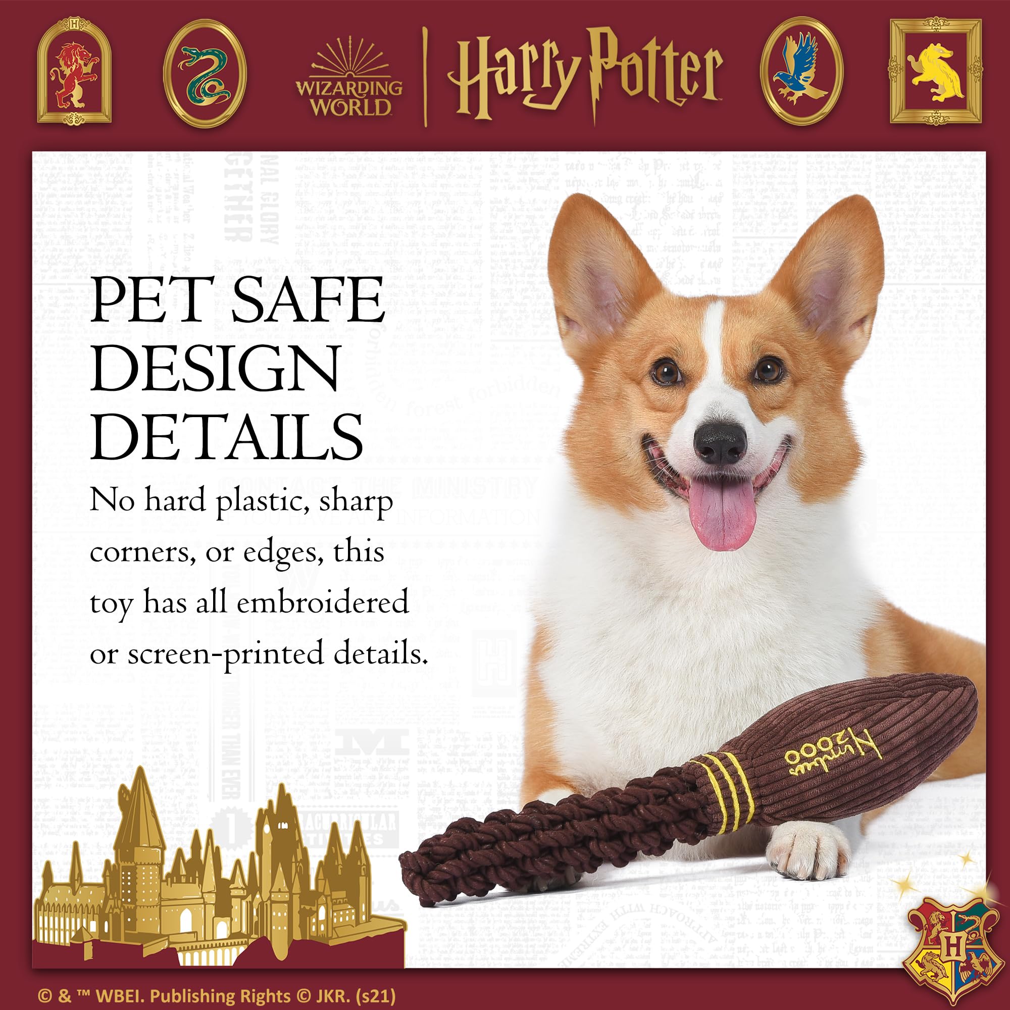 Harry Potter Nimbus 2000 – squeaker intérieur, stimulation sonore ludique à chaque jeu.
