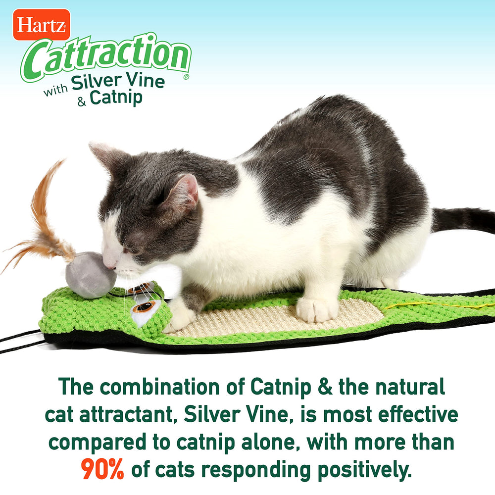 Hartz Cattraction: deux souris en sisal aromatisées favorisant l’attention et le jeu prolongé.